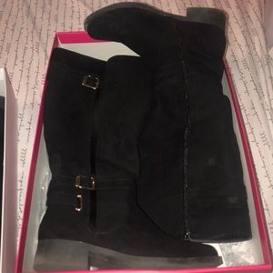 Boots Shoe Dazzle Black Wide Tall Boots